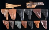 LOT OF ASSORTED EUROPEAN MILITARY HOLSTERS.