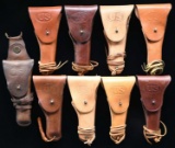 9 US MILITARY HOLSTERS FOR THE 1911 COLT PISTOL.