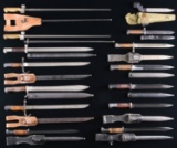 14 VARYING MILITARY BAYONETS FROM THE WWI-WWII ERA