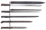 5 ASSORTED MILITARY BAYONETS.
