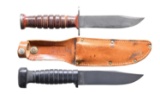 2 WWII ERA US NAVY MK1 FIGHTING KNIVES.