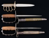 3 US WWI TRENCH KNIVES.