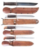 4 US WWII ERA WESTERN CUTLERY FIGHTING & COMMANDO