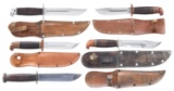 5 WESTERN SHARK MILITARY FIGHTING KNIVES.