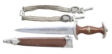 WWII GERMAN SA DAGGER & ARMY DAGGER HANGER.
