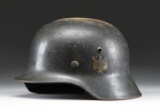 WWII GERMAN M1935 COAST ARTILLERY HELMET.