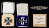 2 PIN BACK FIRST CLASS IRON CROSSES AND 1 CLOSE