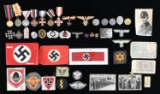 WWI & WWII GERMAN MEDALS, BADGES, CLOTH, PINS, &