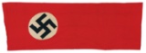 WWII GERMAN BANNER, FLAG, AN ARMBAND, AND A CAP