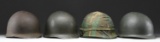 4 US M1 HELMETS.