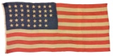 LARGE EARLY 38-STAR US FLAG.