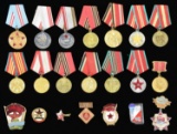 21 RUSSIAN & SOVIET BLOCK MEDALS & PINS.