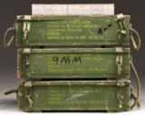 3 CRATES OF PPU 9MM LUGER MILITARY PISTOL AMMO.