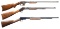 3 RIMFIRE SLIDE ACTION RIFLES.