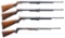 4 BSA UNDERLEVER AIR RIFLES.