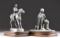 TWO PEWTER STATUES FROM THE DESK OF LIEUTENANT