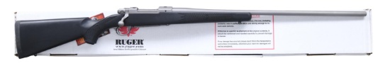 RUGER STAINLESS M77 HAWKEYE BOLT ACTION RIFLE.