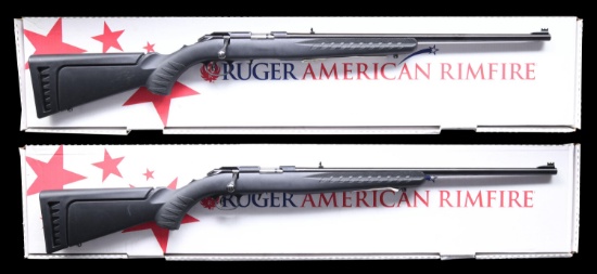TWO RUGER AMERICAN .22 LR BOLT ACTION RIFLES WITH