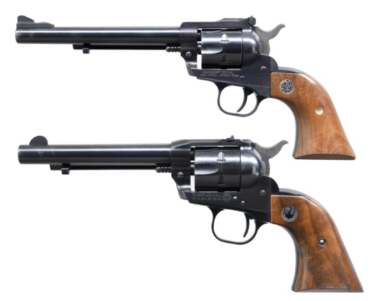 2 RUGER SINGLE-SIX REVOLVERS - NEW AND OLD MODELS.