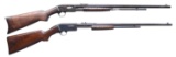 LOT OF 2 REMINGTON & MARLIN SLIDE ACTION RIFLES.