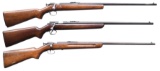 3 WINCHESTER SINGLE SHOT RIMFIRE BOLT ACTION