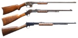 3 RIMFIRE SLIDE ACTION RIFLES.
