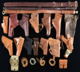 INTERESTING GROUPING OF U.S. MILITARY HOLSTERS AND