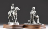 TWO PEWTER STATUES FROM THE DESK OF LIEUTENANT