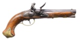 UNMARKED ENGLISH FLINTLOCK PISTOL.
