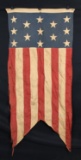 13-STAR PATRIOTIC SWALLOWTAIL BANNER OR FLAG.