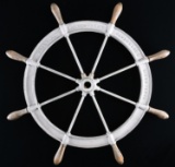EARLY HEAVY SHIP'S WHEEL BY STODDART OF