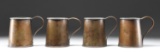 4 BRASS MUGS FROM THE LATTER HALF OF THE 19th