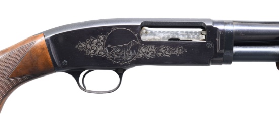 WINCHESTER MODEL 42 CUSTOM ENGRAVED PUMP SHOTGUN.