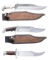 3 KENT DRAPER CUSTOM MADE KNIVES.