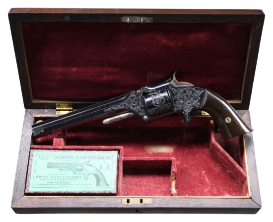 WONDERFUL S&W No. 2 REVOLVER; CASED AND NIMSCHKE