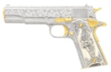 COLT GOVERNMENT MODEL ORNATE CUSTOM SA PISTOL.