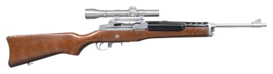 RUGER STAINLESS MINI-14 SEMI-AUTO RIFLE.