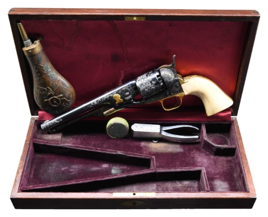 CUSTOM CASED & ENGRAVED CIVIL WAR COLT 1861