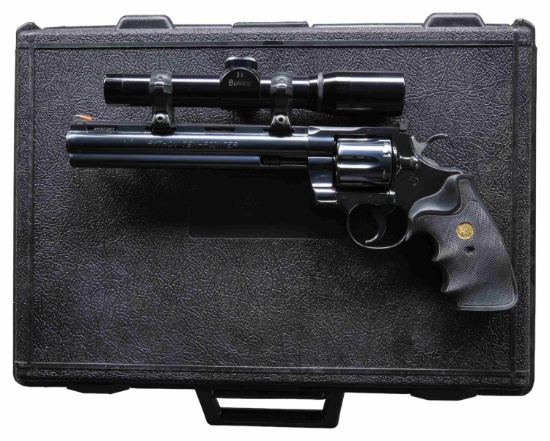 COLT PYTHON TEN-POINTER SCOPED DA REVOLVER SET.