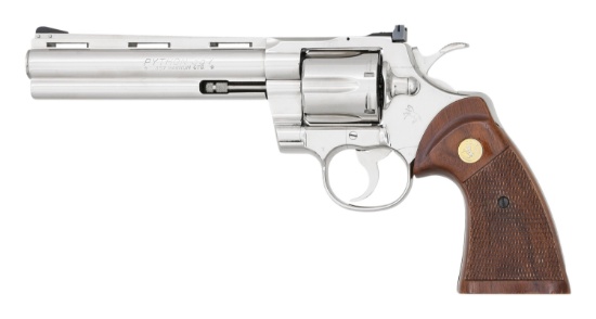 COLT NICKELED PYTHON DA REVOLVER.