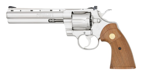 COLT NICKELED PYTHON DA REVOLVER.