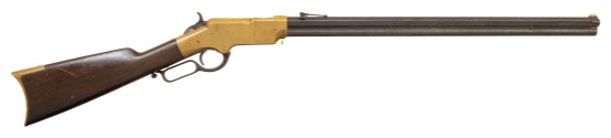 GOOD LATE HENRY 1860 MODEL LEVER ACTION RIFLE.