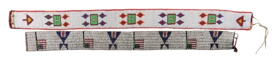 NATIVE AMERICAN PLAINS PICTORIAL BEADED BELTS.