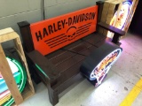 Harley Davidson bench with bottle opener