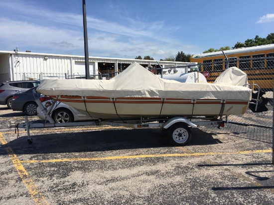 1976 EBKO TRI HULL 16' BOAT & TRAILER