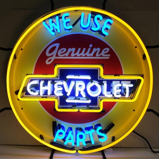 CHEVROLET PARTS GM NEON SIGN *NO RESERVE*