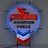 Chevron Aviation Fuel Neon Sign