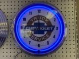 CHEVROLET TRUCK SERVICE NEON CLOCK
