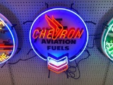 CHEVRON AVIATION FUEL NEON SIGN