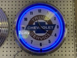 CHEVROLET TRUCK SERVICE NEON CLOCK